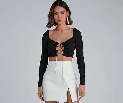 Rise And Stun Lace-Up Crop Top