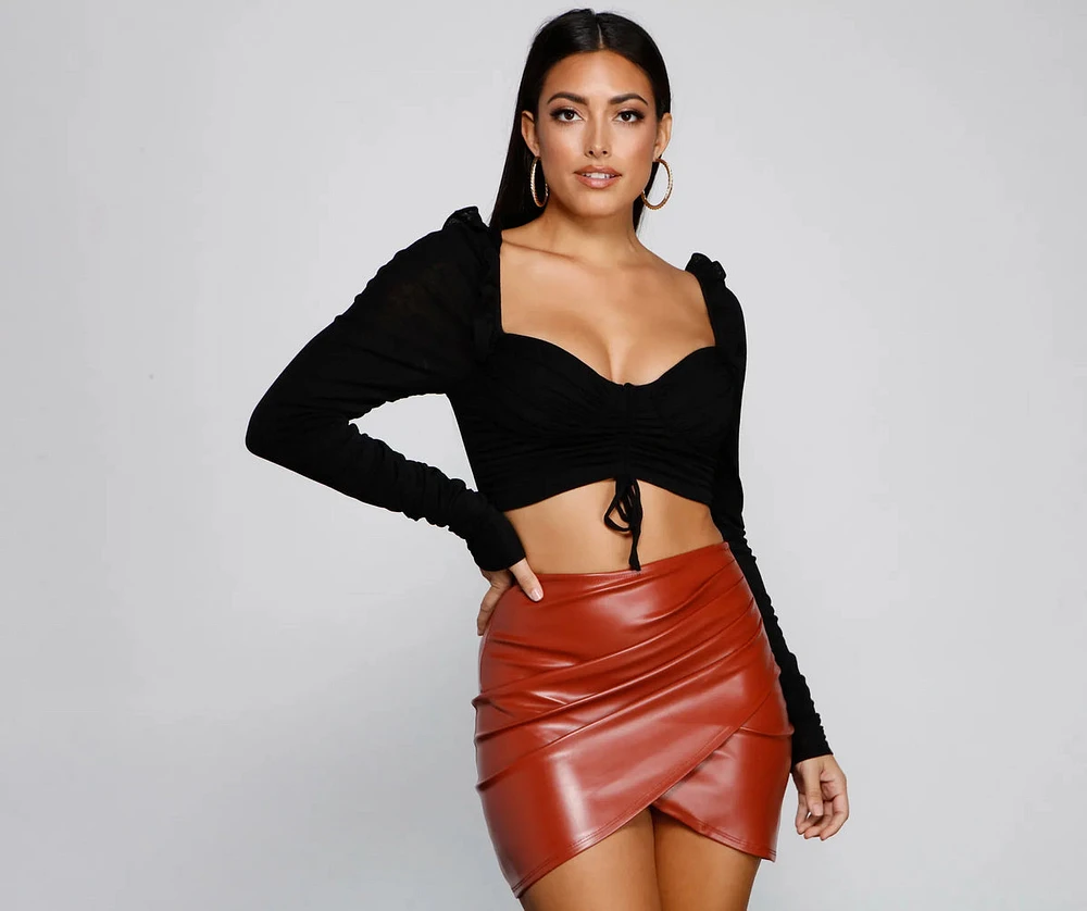 Lookin' Trendy Ruched Crop Top