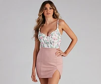 Wanderlust Floral Mesh Bustier