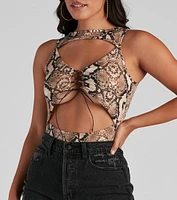 Bold Diva Cutout Snake Bodysuit