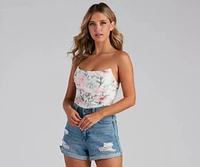 Rose Bliss Floral Mesh Corset