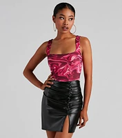 A Little Swirl Square Neck Bustier