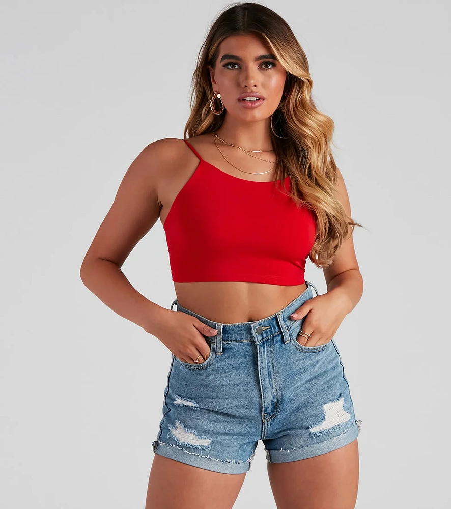 Walk Away Lace-Up Crop Top