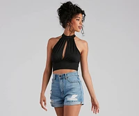 Key Essential Halter Crop Top