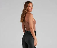 Everyday Style Ribbed Knit Bodysuit