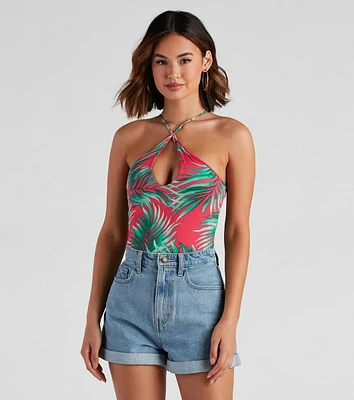 Summer Sunset Halter Bodysuit