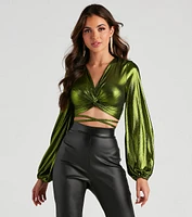 Totally Striking Twist Crop Top