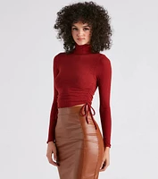 Sweet Day Turtleneck Knit Crop Top