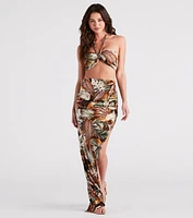 Vacay Muse Tropical Print Halter Top