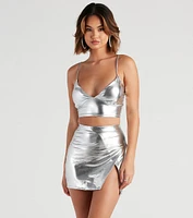 Let's Glow Metallic Crop Top