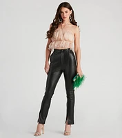 Flirtatious Flair Ruffle Mesh Crop Top