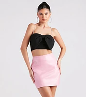 Cutest Glamour Bow-Front Crop Top