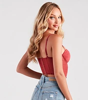 Sweet Affection Ruched Crop Bustier