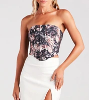 Made To Slay Snake Print Bustier Top