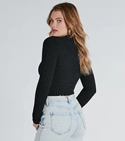 Major Essential Textured Knit Crop Top