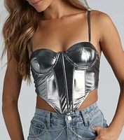 Future So Bright Metallic Crop Bustier