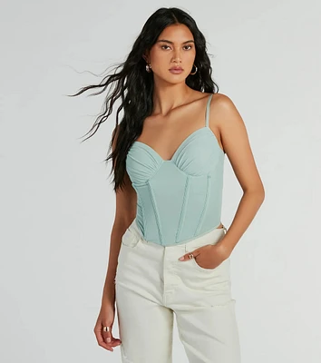 Sultry Perfection Mesh Cropped Bustier Top