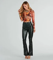 Chic Attraction Marble Swirl Sheer Mesh Crop Top