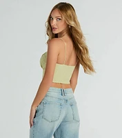 Charmed By You Sleeveless Lace Crop Top