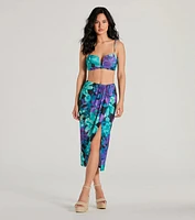 Tropical Vacay Spaghetti Strap Tie-Back Crop Top