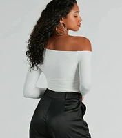 Looking Flawless Smooth Off-The-Shoulder Top