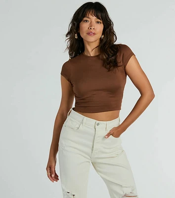 Back At It Short Sleeve Twist Crop Top