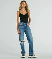 Lace Me Up Sleeveless Faux Suede Bodysuit