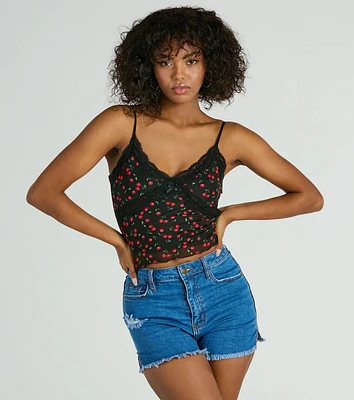 Taste Of Cherry Lace Cami Tank Top