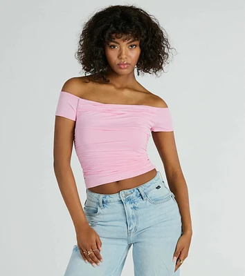 Simply Flawless Off-The-Shoulder Crop Top