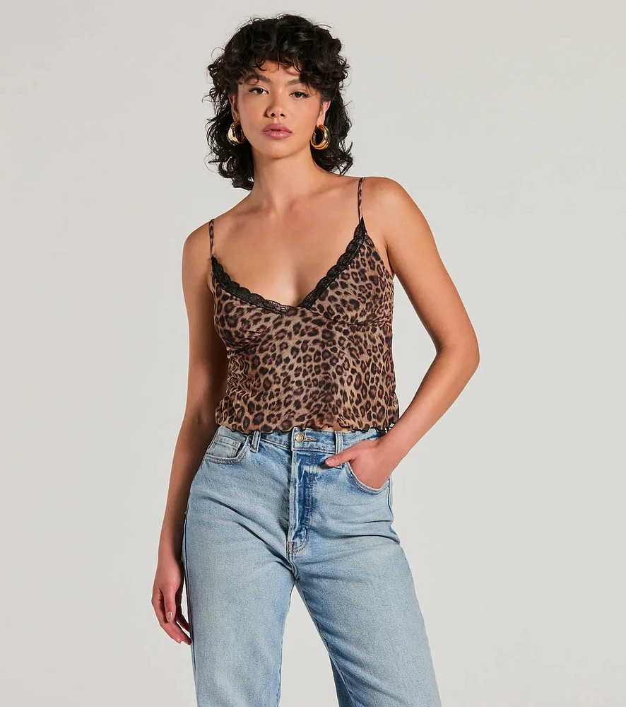 Purrfect Fit Leopard Print Mesh Top