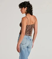 Purrfect Fit Leopard Print Mesh Top