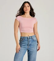 Back It Up Short Sleeve Strappy Crop Top