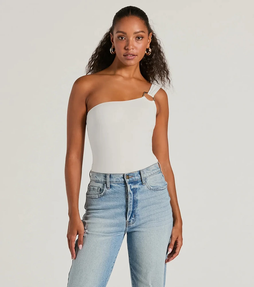 Perfect Piece One-Shoulder Hoop Bodysuit