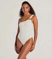 Perfect Piece One-Shoulder Hoop Bodysuit