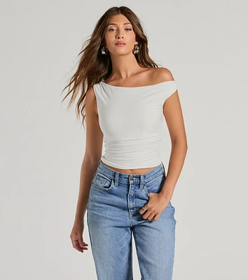 Confident Flirt One-Shoulder Crop Top