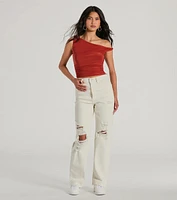 Confident Flirt One-Shoulder Crop Top