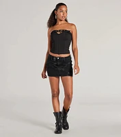 Trendy Edge Buckle Strap Tube Top