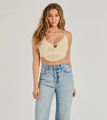 Glam Goals Faux Pearl Crop Top