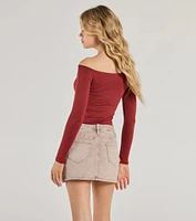 Adorable Flirt Off-The-Shoulder Knit Top