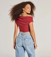 Elevated Fave One-Shoulder Short Sleeve Top