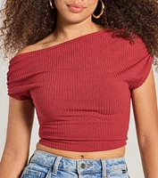 Elevated Fave One-Shoulder Short Sleeve Top