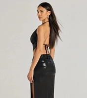 Sultry Does It Halter Neck Crop Top