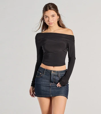 Chic Essential Off-Shoulder Long Sleeve Top