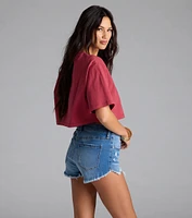 Give Me Tequila Oversized Crop Graphic Tee