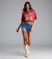Give Me Tequila Oversized Crop Graphic Tee