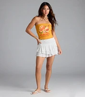 Feeling Peachy Graphic Tube Top