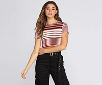 Striped Stunner Crop Tee