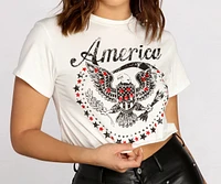 America Shredded Cropped Tee