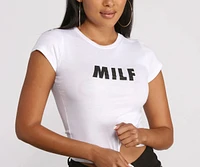 MILF Graphic Print Short Sleeve Tee Shirt