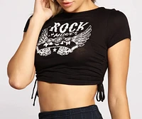 Music To My Ears Drawstring Crop Top